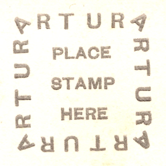 The ARTURA stamp box, from a card in the collection