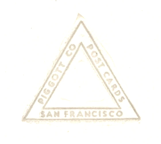 A custom triangular stamp box reading Piggott Co. San Francisco